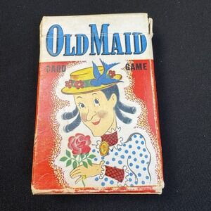Vintage Whitman OLD MAID Card Game 40s-60s All Cards With Instructions Box Wear